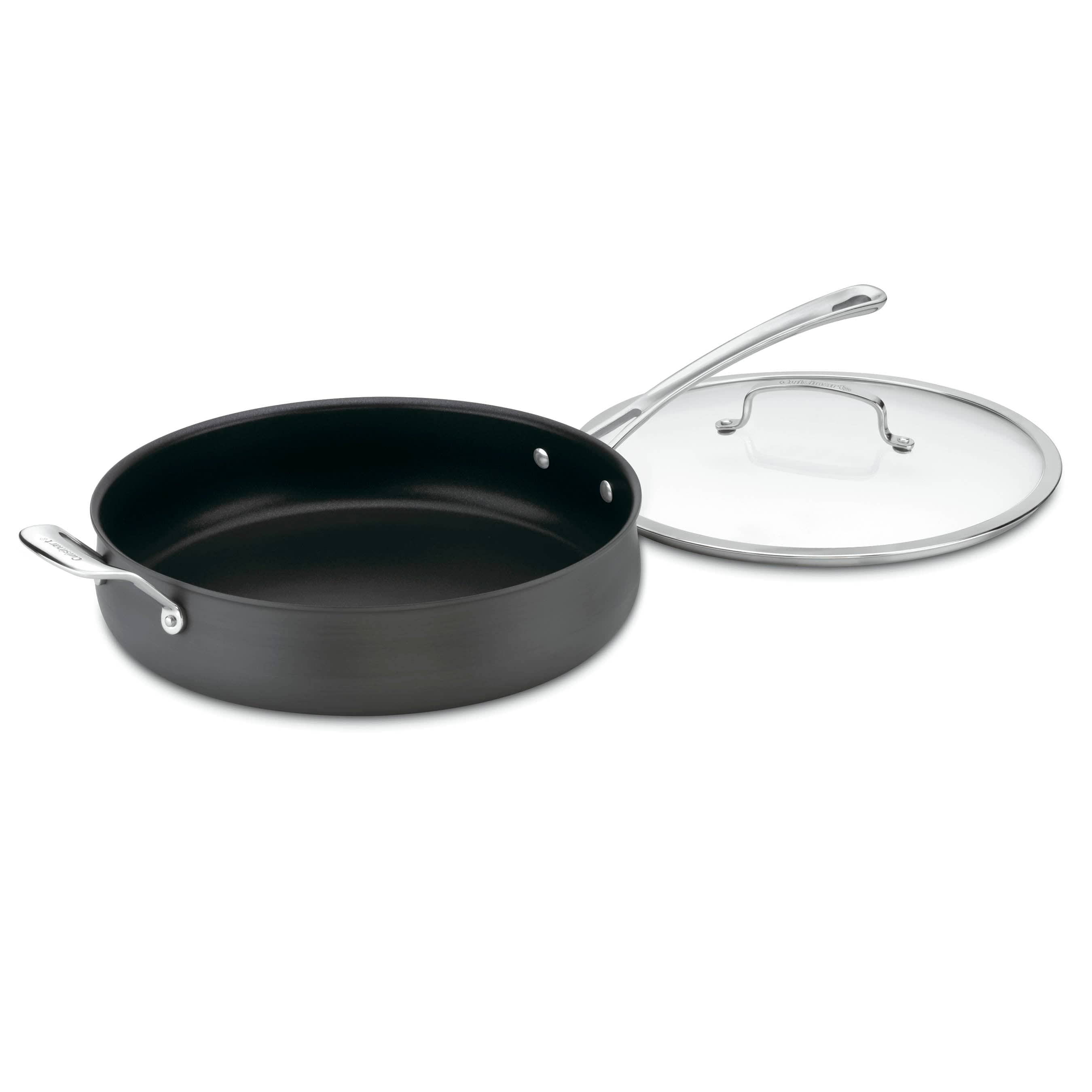 Cuisinart 5 Quart Sauté Pan with Helper Handle & Cover, Black
