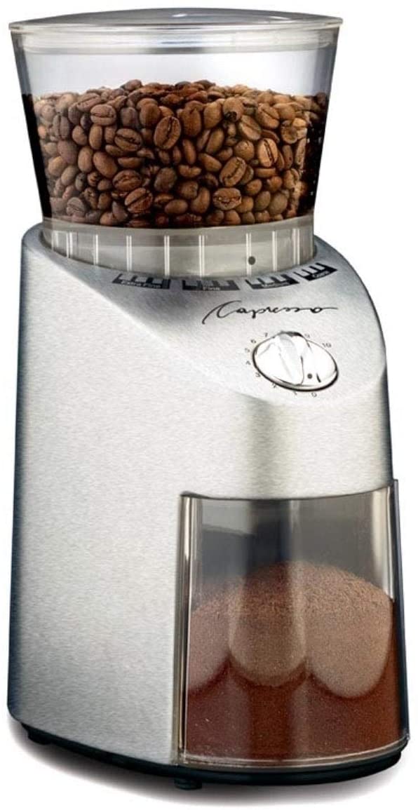 Capresso 8.8oz Infinity Conical Burr Grinder Silver Matte - Certified Refurbished