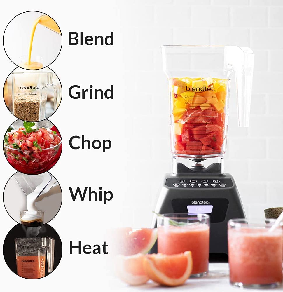 Blendtec Classic 575 Blender, WildSide+ Jar, 5 Speeds, Poppy Red
