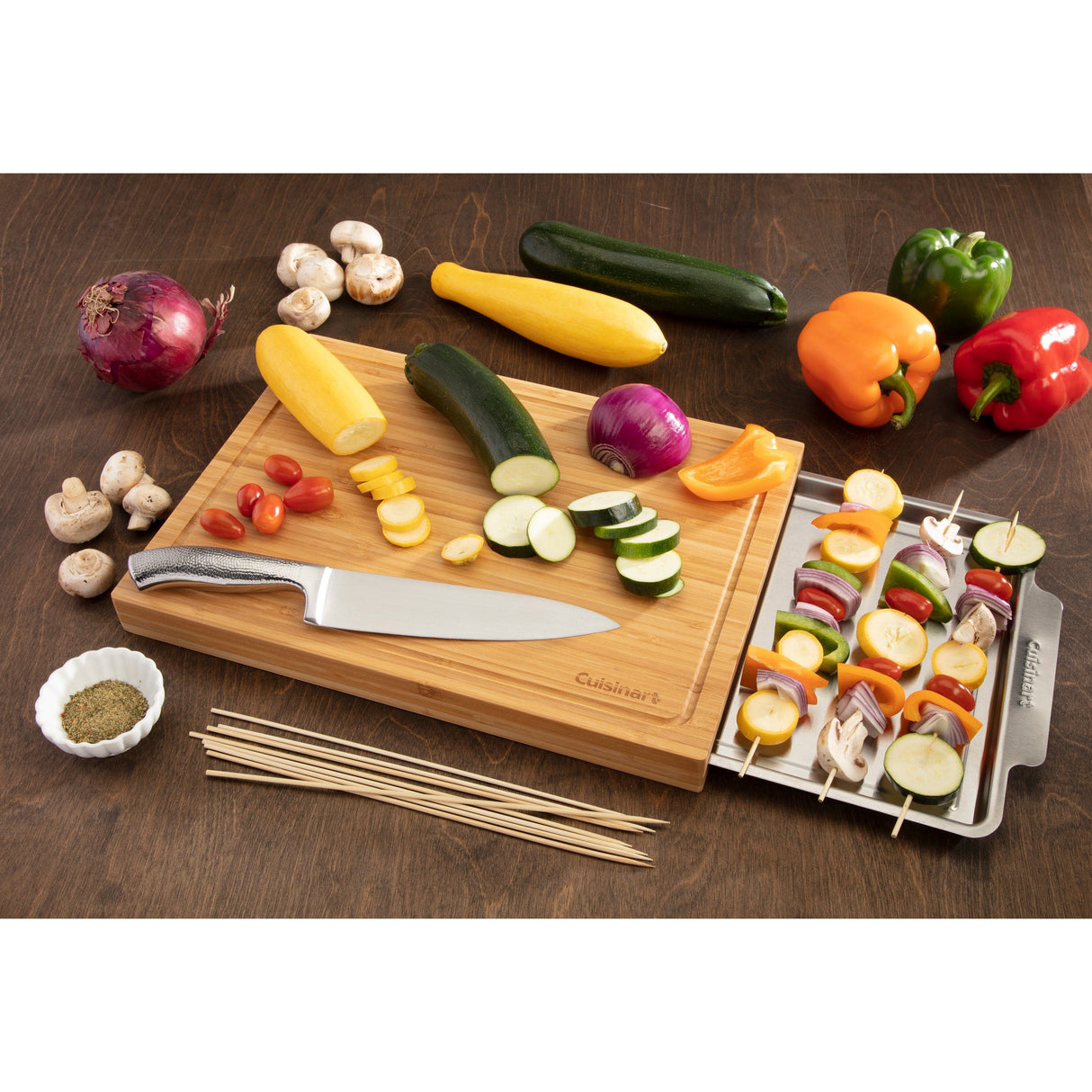 Cuisinart Bamboo Cutting Board with Slide Out Tray