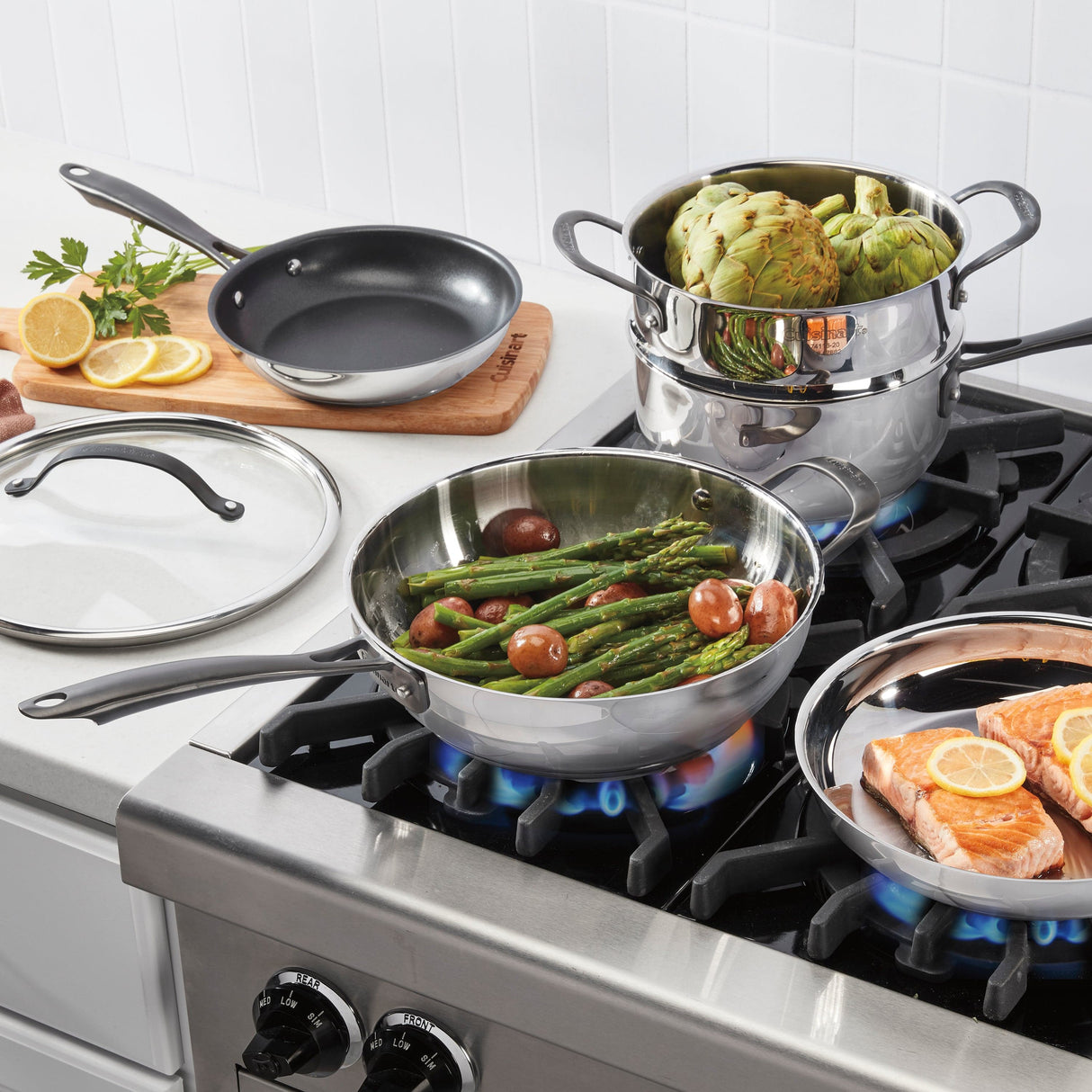 Cuisinart Radiant Pro Stainless with Brushed Titanium Finish 11-Pc Set, Silver