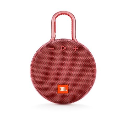 JBL Clip 3 Portable Waterproof Wireless Bluetooth Speaker, Red - Certified Refurbished