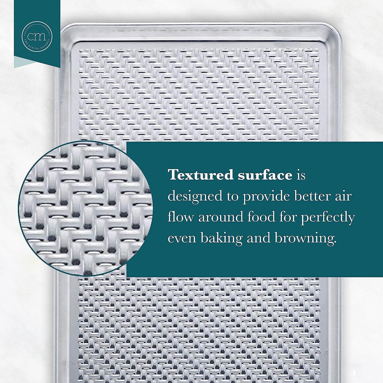 Chicago Metallic 13"x18" Uncoated Textured Aluminum Large Cookie/Baking Sheet, Silver