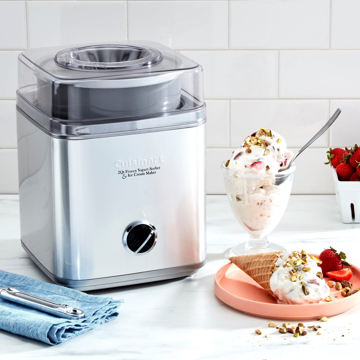 Cuisinart Pure Indulgence 2 Quart Frozen Yogurt-Sorbet & Ice Cream Maker, Silver