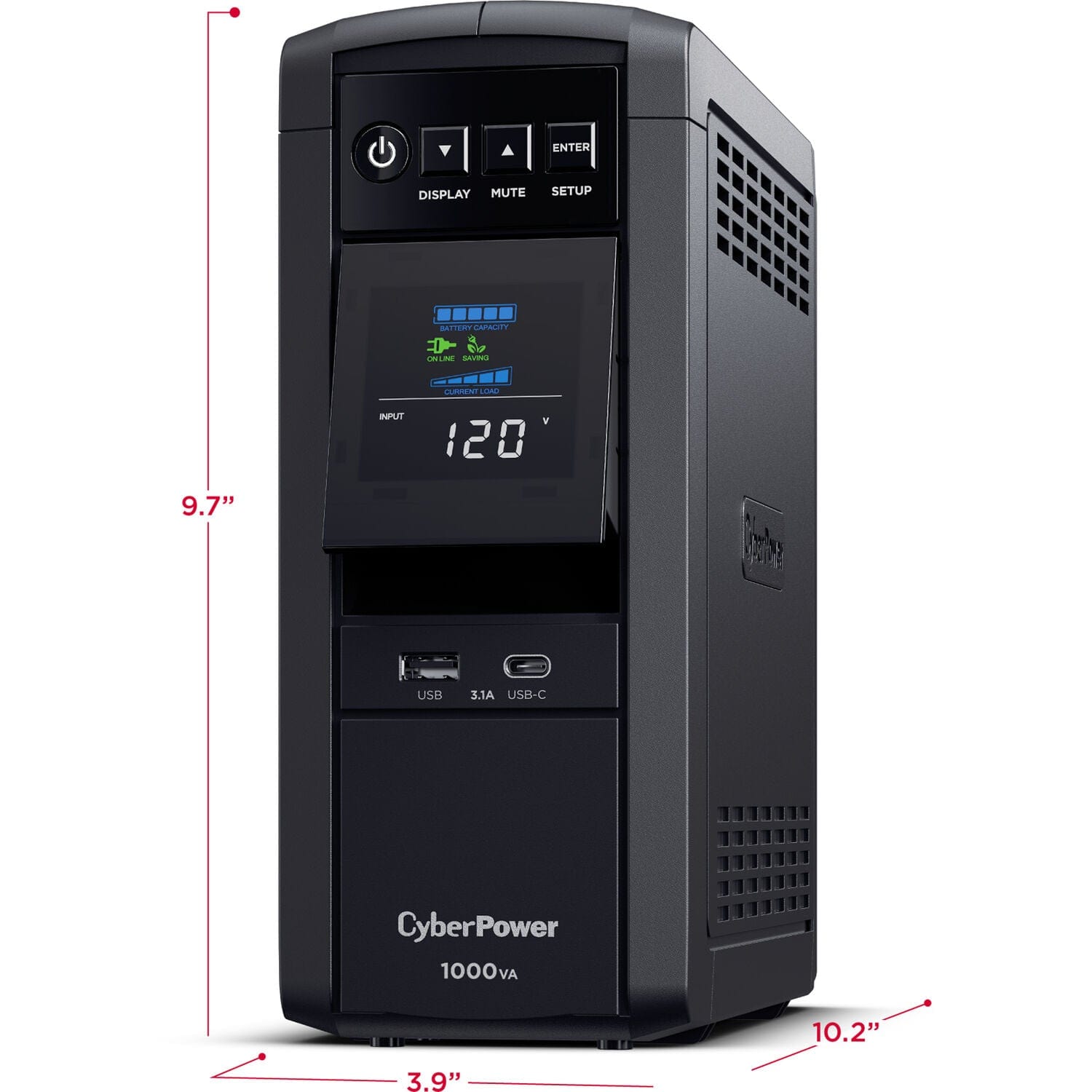 CyberPower PFC 1000VA / 600W Pure Sine Wave UPS System - New Battery Certified Refurbished