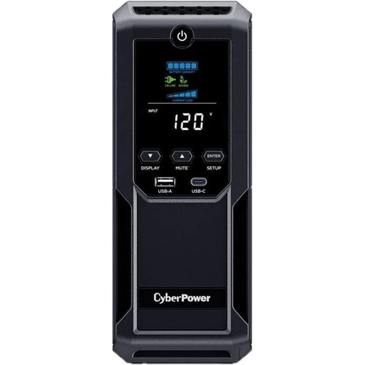 CyberPower CP1500AVRLCD3 Intelligent LCD Series 1500VA/900W, 12 Outlets, 2 USB Ports, AVR, Mini Tower UPS System, Black - Certified Refurbished