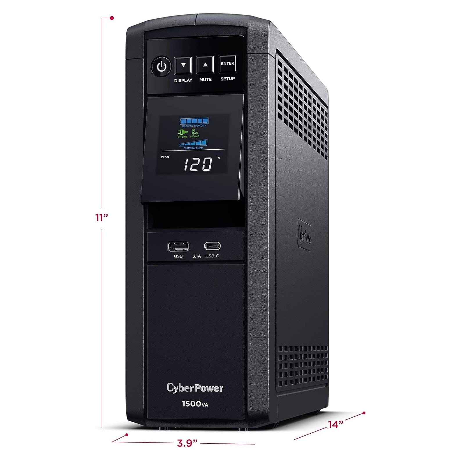CyberPower 1500 VA / 1000W PFC Sinewave UPS, New Battery - Certified Refurbished