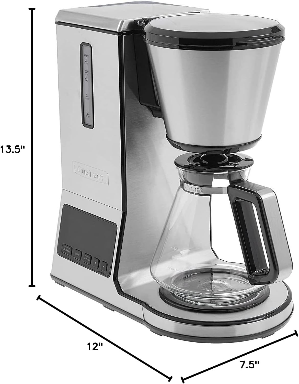 Cuisinart PurePrecision 8-Cup Pour-Over Coffee Brewer with Glass Carafe, Silver - Certified Refurbished
