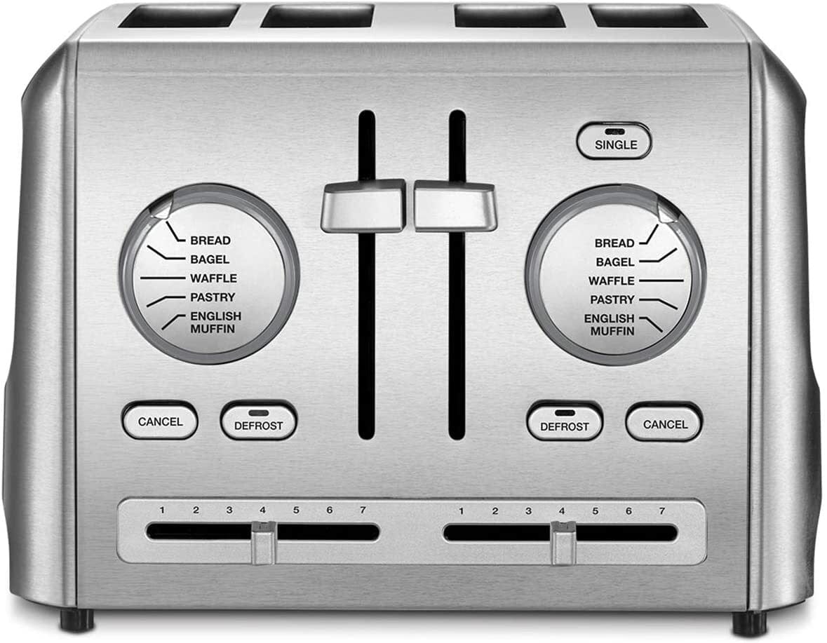 Cuisinart 4-Slice Metal Toaster, 7-Browning Levels, Custom Bread Pre-Sets, Stainless Steel - Certified Refurbished