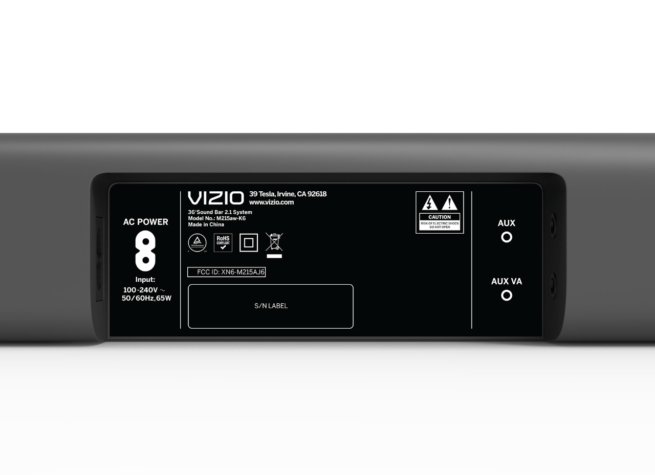 Vizio 36" M-Series 2.1 Immersive Sound Bar with 5 High-Performance Speakers, Dolby Atmos, DTS:X, Wireless Subwoofer, Black