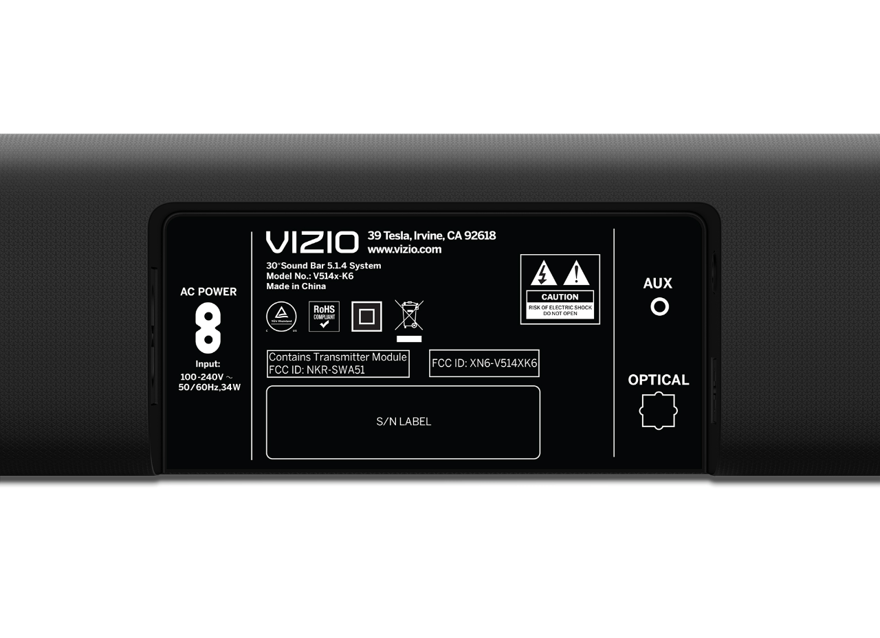 Vizio 30" V-Series 5.1 Home Theater Sound Bar with DTS Virtual:X, Bluetooth, Black