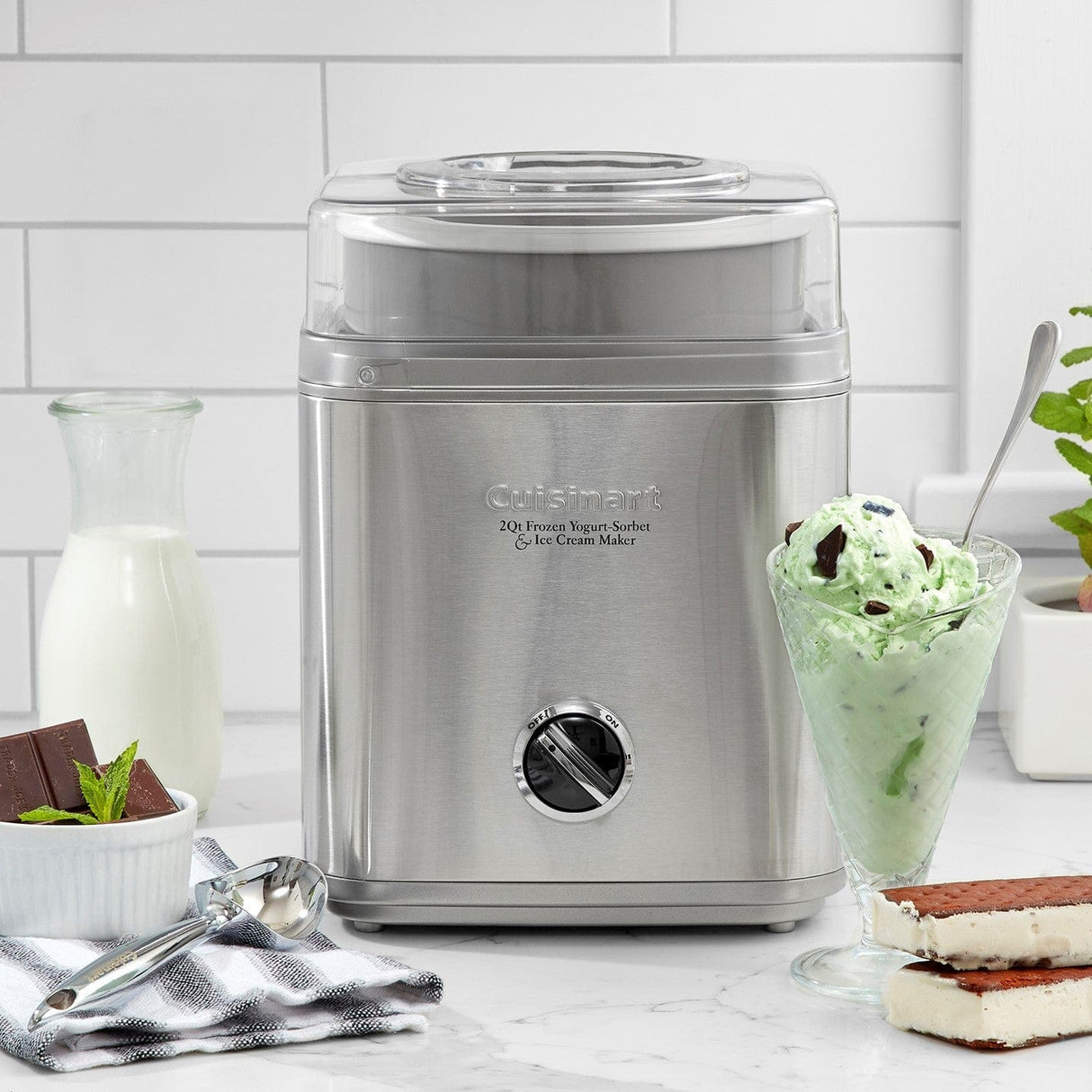 Cuisinart Pure Indulgence 2 Quart Frozen Yogurt-Sorbet & Ice Cream Maker, Silver