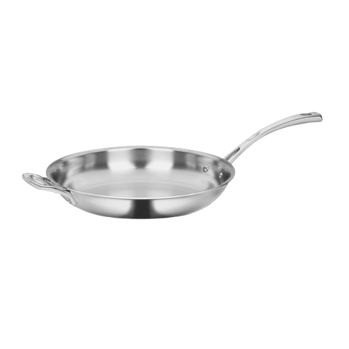 Cuisinart French Classic Tri-Ply Stainless Cookware 12" Frying Pan with Helper Handle, Silver