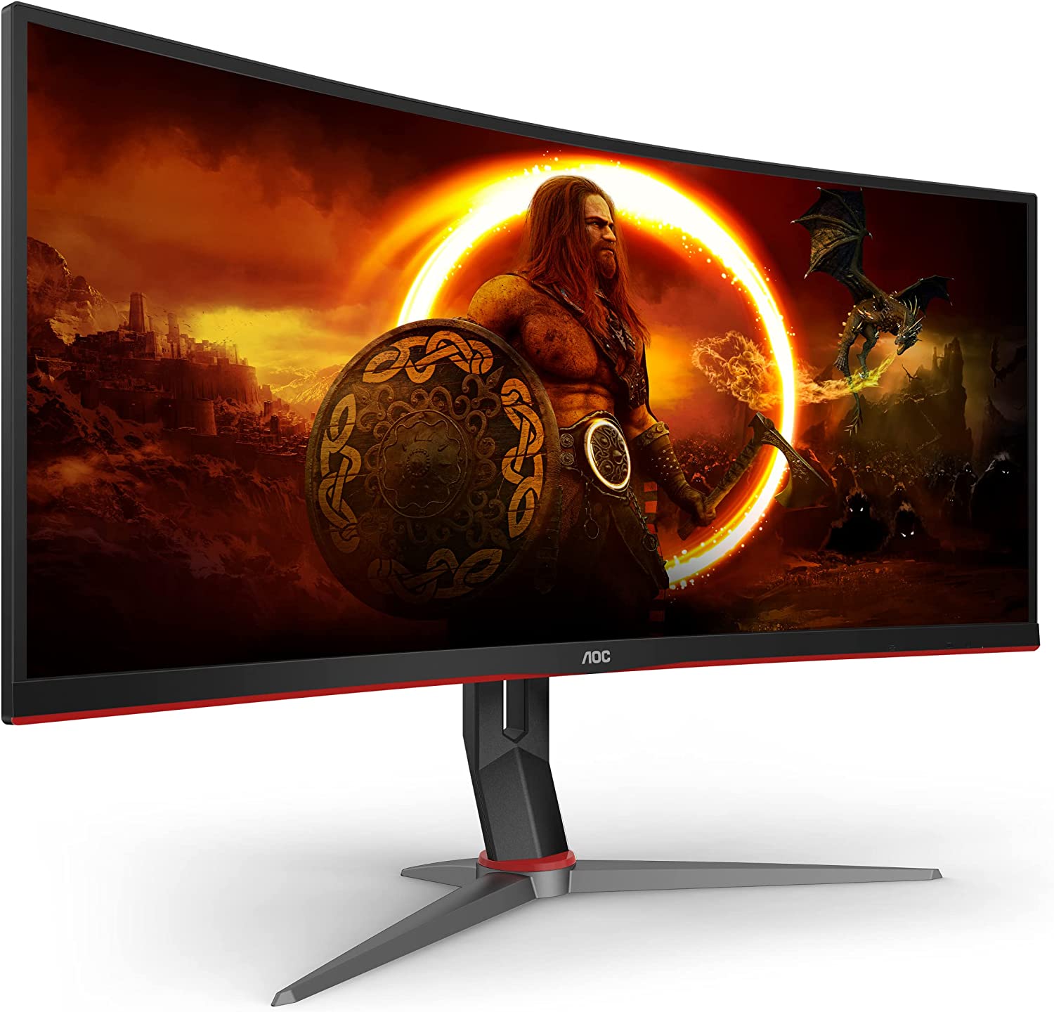 AOC 34" 3440 x 1440 144Hz Ultrawide Curved Monitor - Certified Refurbished