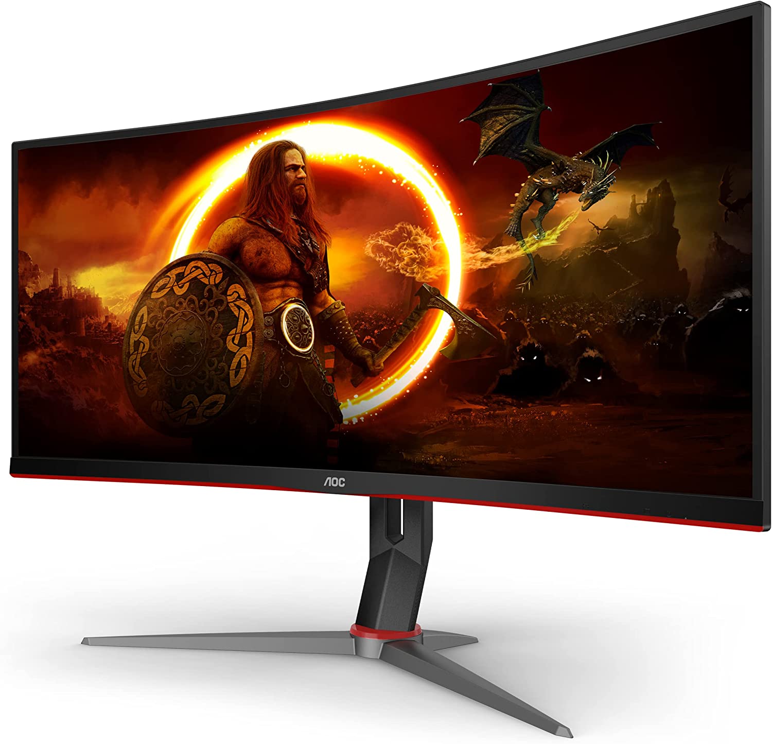 AOC 34" 3440 x 1440 144Hz Ultrawide Curved Monitor - Certified Refurbished