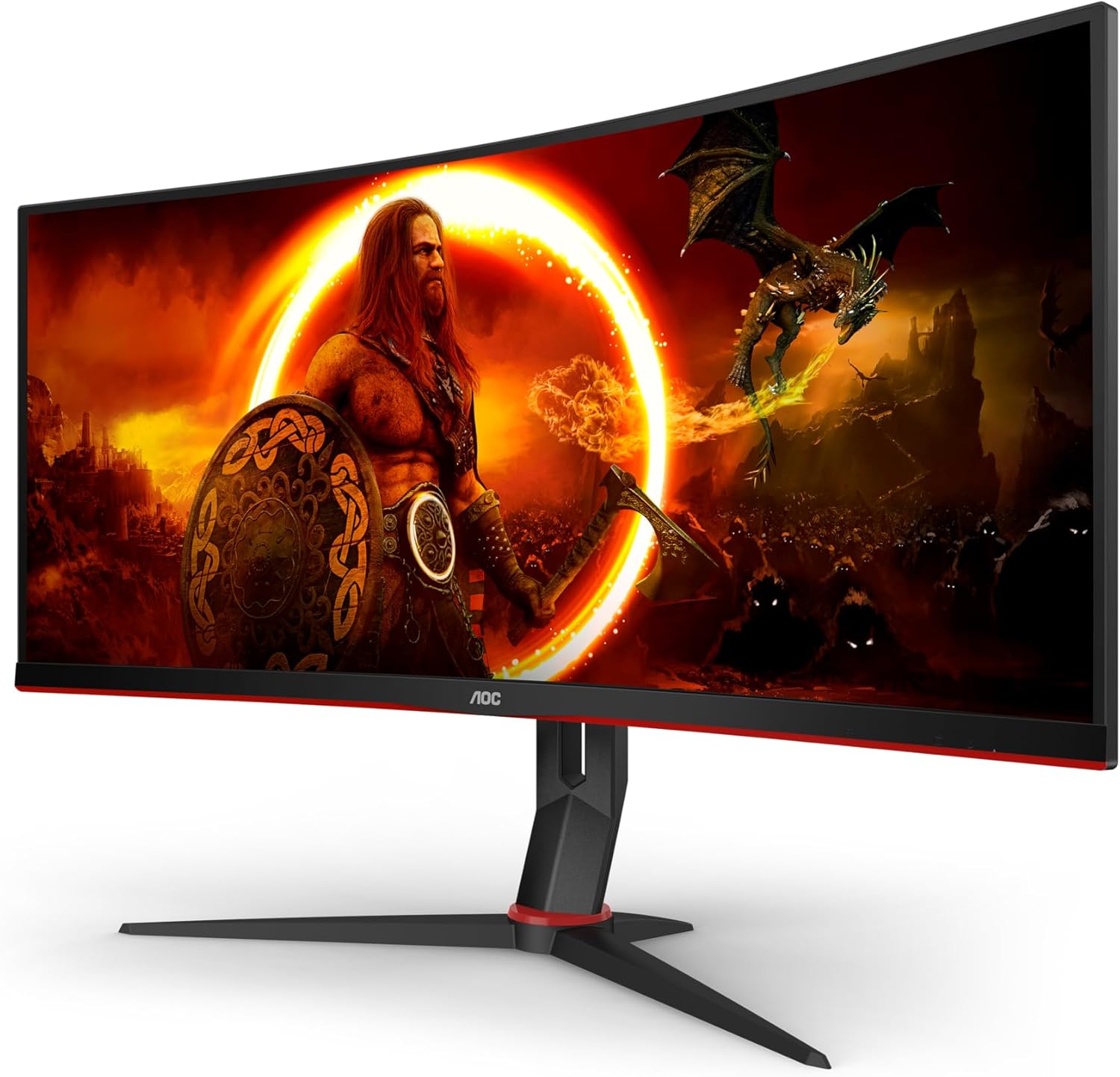 AOC 34" 3440x1440 144Hz WQHD Curved Gaming Monitor - Certified Refurbished