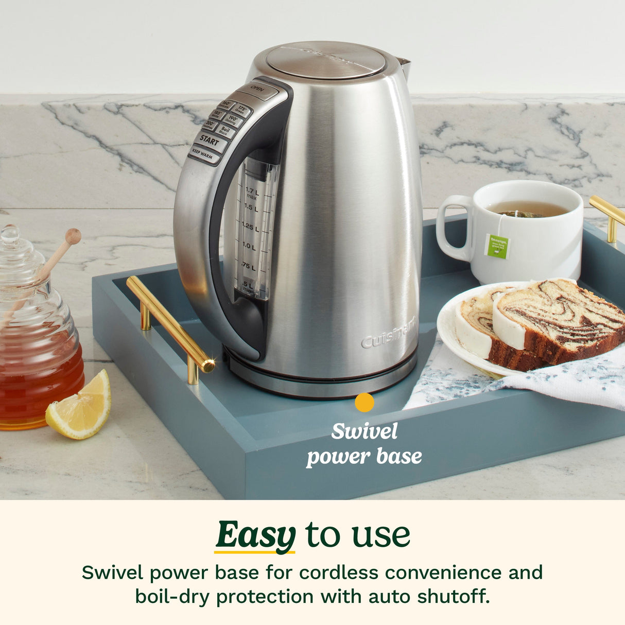 Cuisinart PerfecTemp® Cordless Electric Kettle, Silver