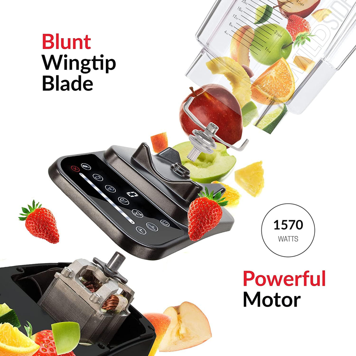Blendtec Designer 650 Blender, WildSide+ Jar, 8 Speeds, Stainless Black