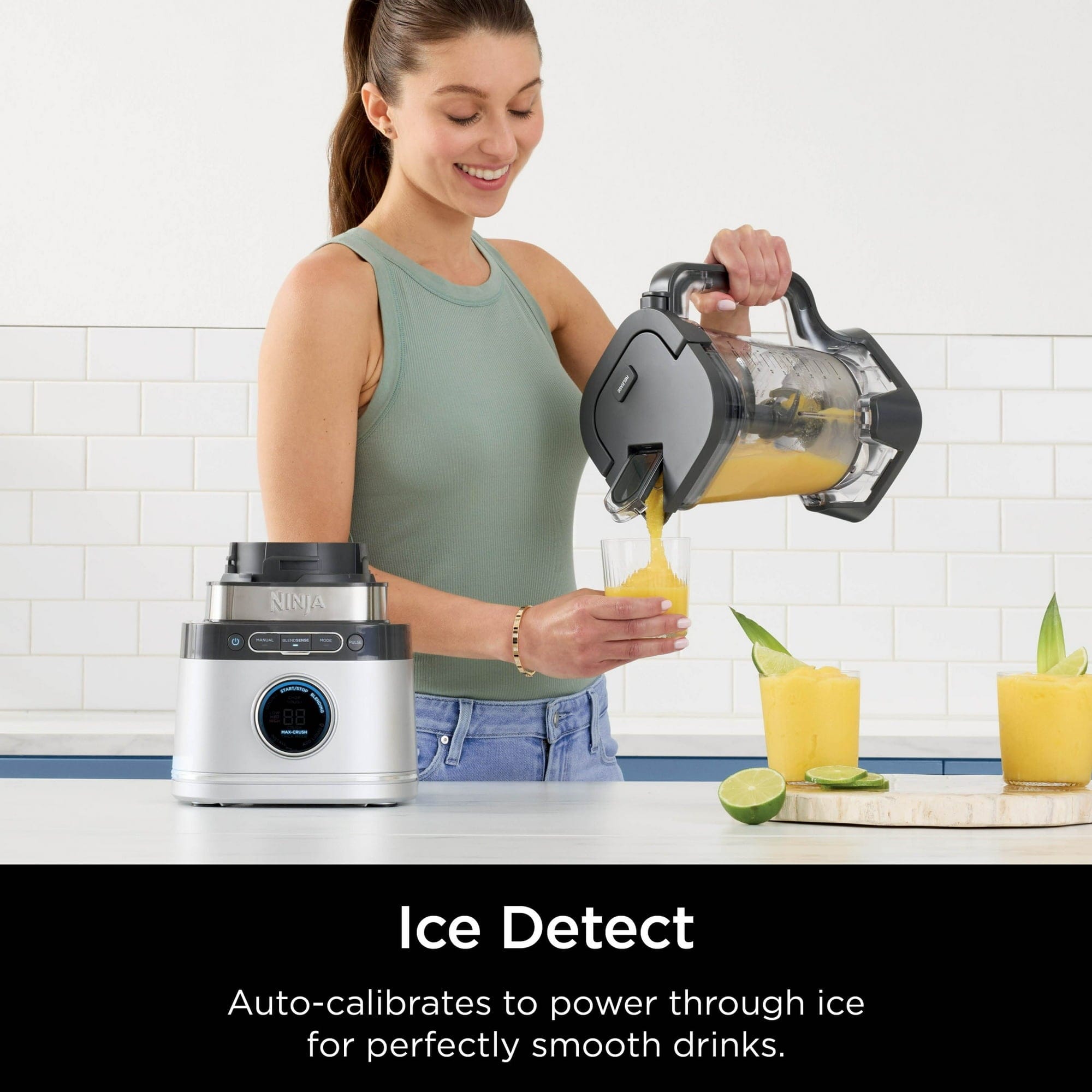 Ninja Detect Kitchen System 72-Oz Blender, 3 Speeds, Blend, Crush, Chop, Smoothies, BlendSense Technology, Silver - Certified Refurbished