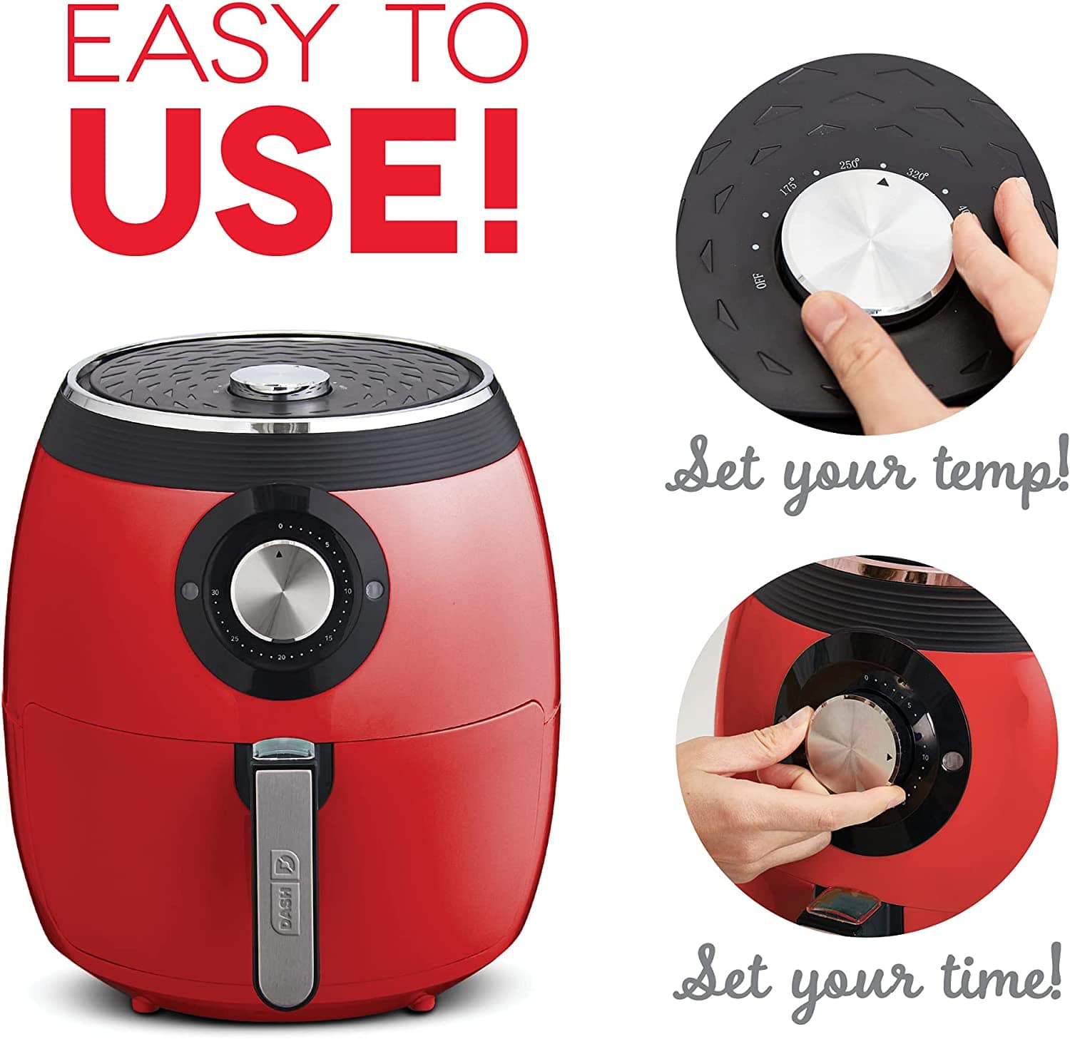 Dash Deluxe Air Fryer 6QT. Red - Certified Refurbished