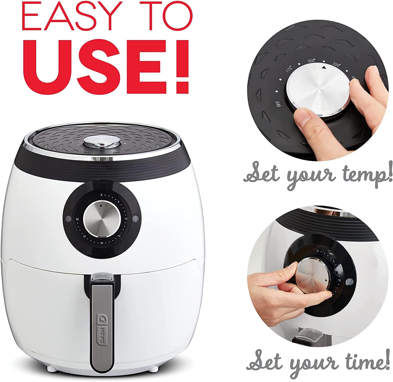 Dash Deluxe Air Fryer 6QT. White - Certified Refurbished