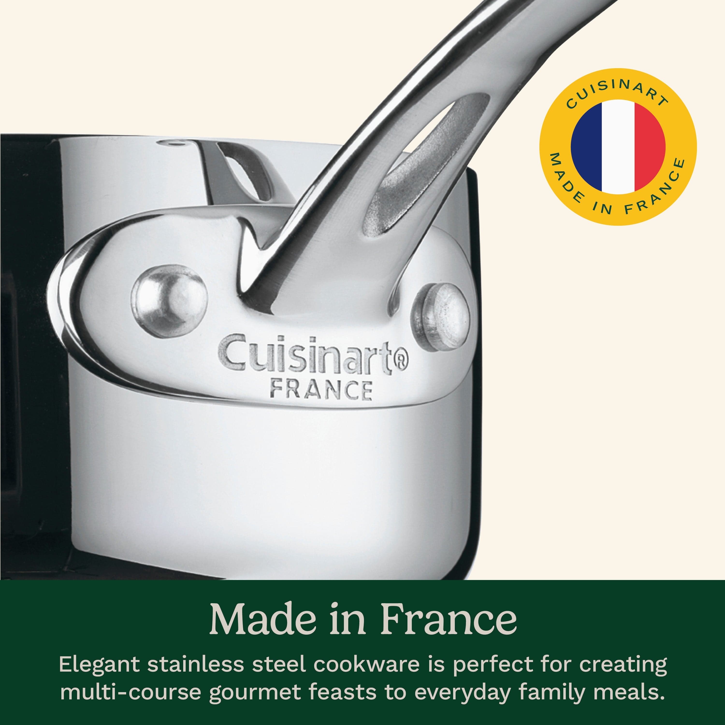 Cuisinart French Classic Tri-Ply Stainless Cookware 10 Piece Set, Silver