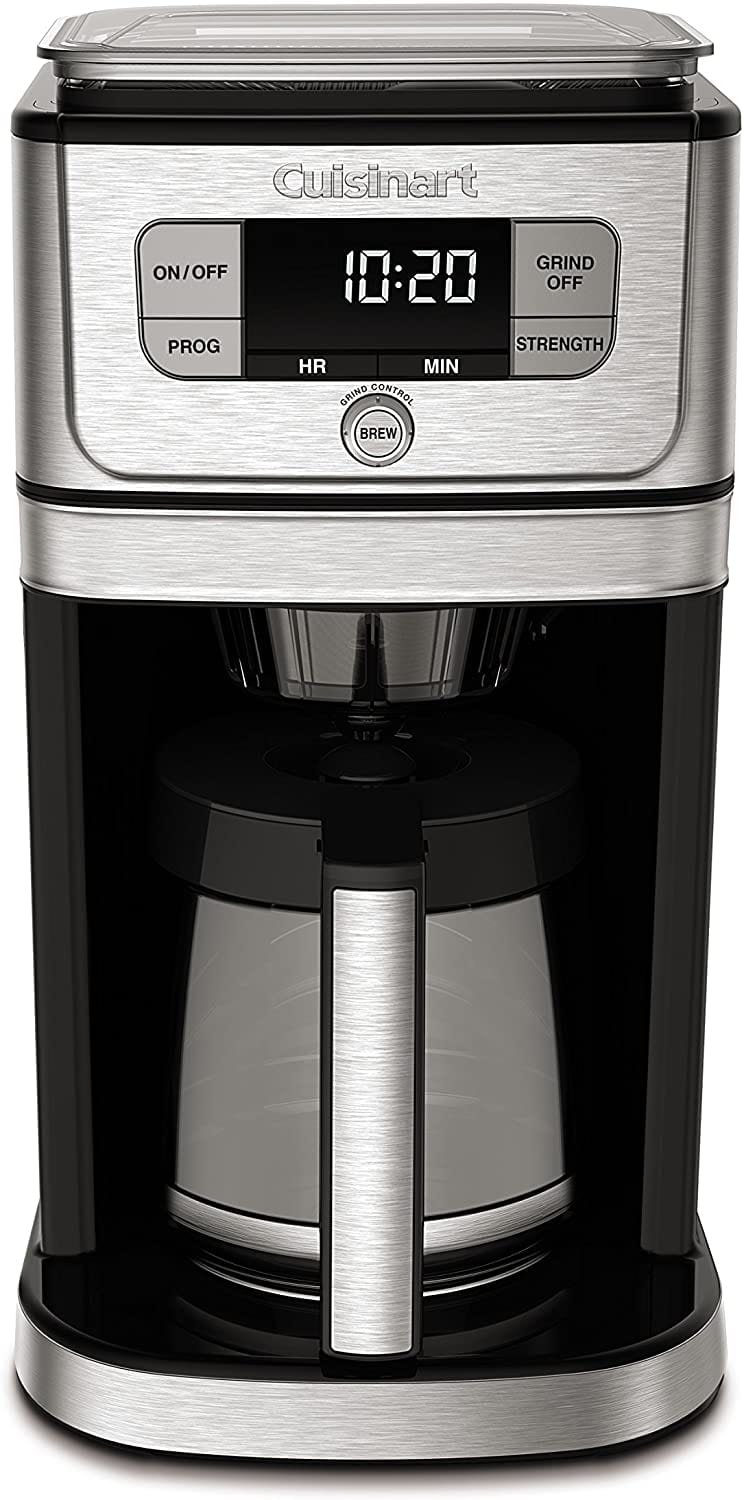 Cuisinart Fully Automatic 12-Cup Burr Grind & Brew Glass Coffeemaker Silver - Certified Refurbished