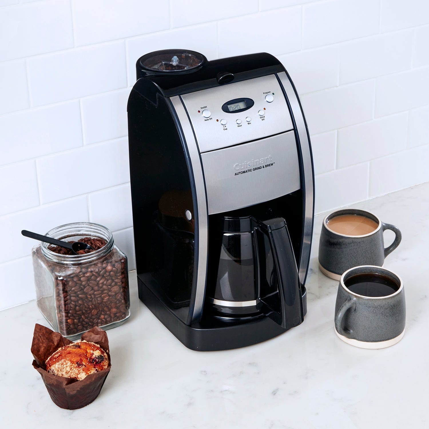 Cuisinart Grind & Brew 12-Cup Automatic Italian Style Coffeemaker, Black - Certified Refurbished