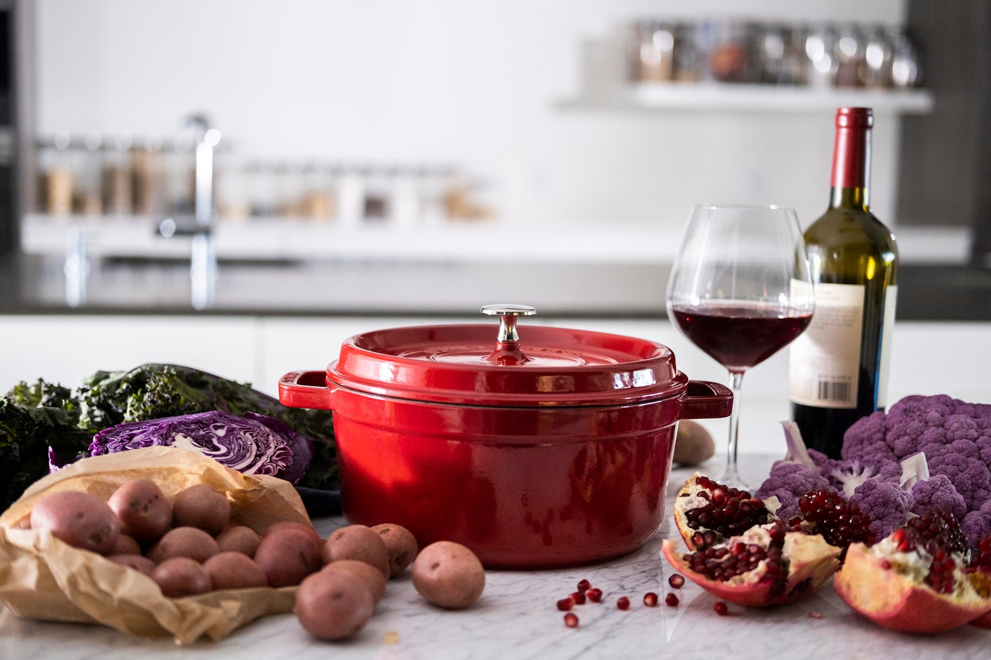 Staub Cast Iron 4-qt Round Cocotte, Dutch Oven - Cherry