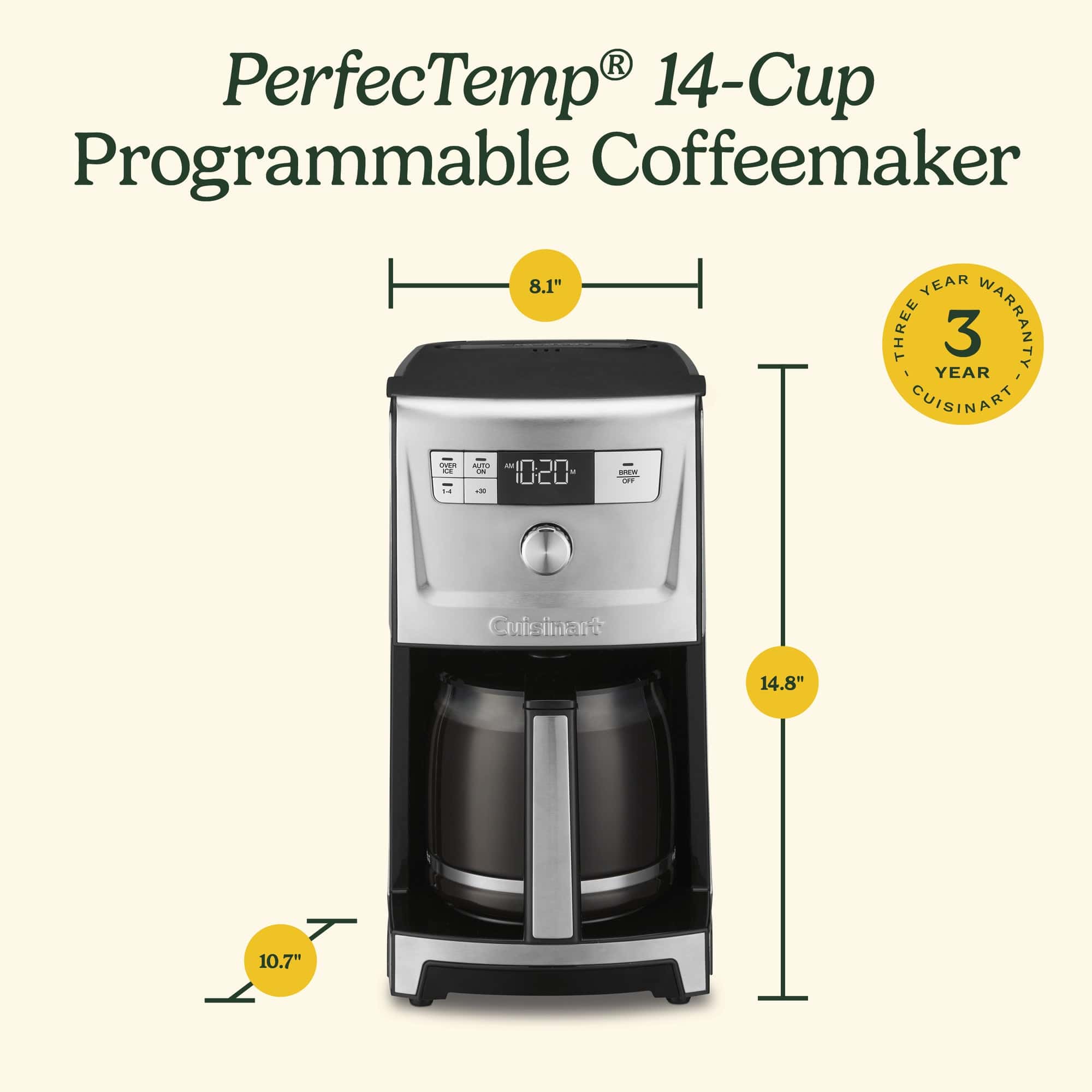 Cuisinart 14-Cup PerfecTemp® 14-Cup Coffee Maker with Over Ice, Silver
