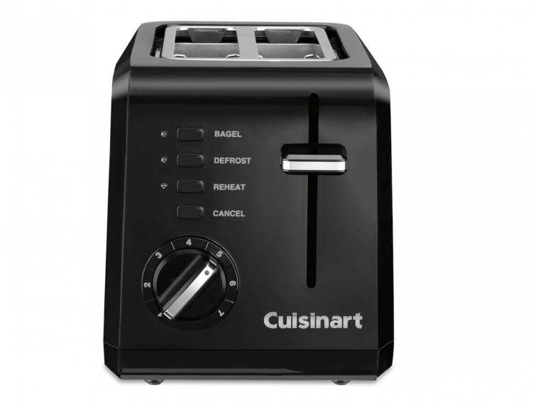 Cuisinart 2 Slice Compact Plastic Toaster, Black