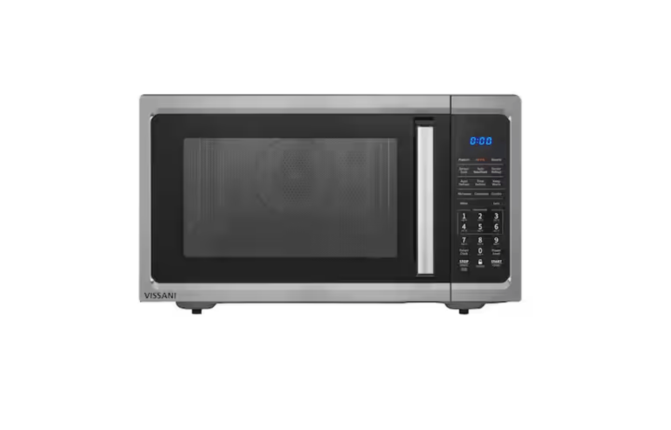 Vissani 1.5 cu. ft. 1000W Countertop Microwave with Air Fry and Sensor Cook, Stainless Steel - Certified Refurbished