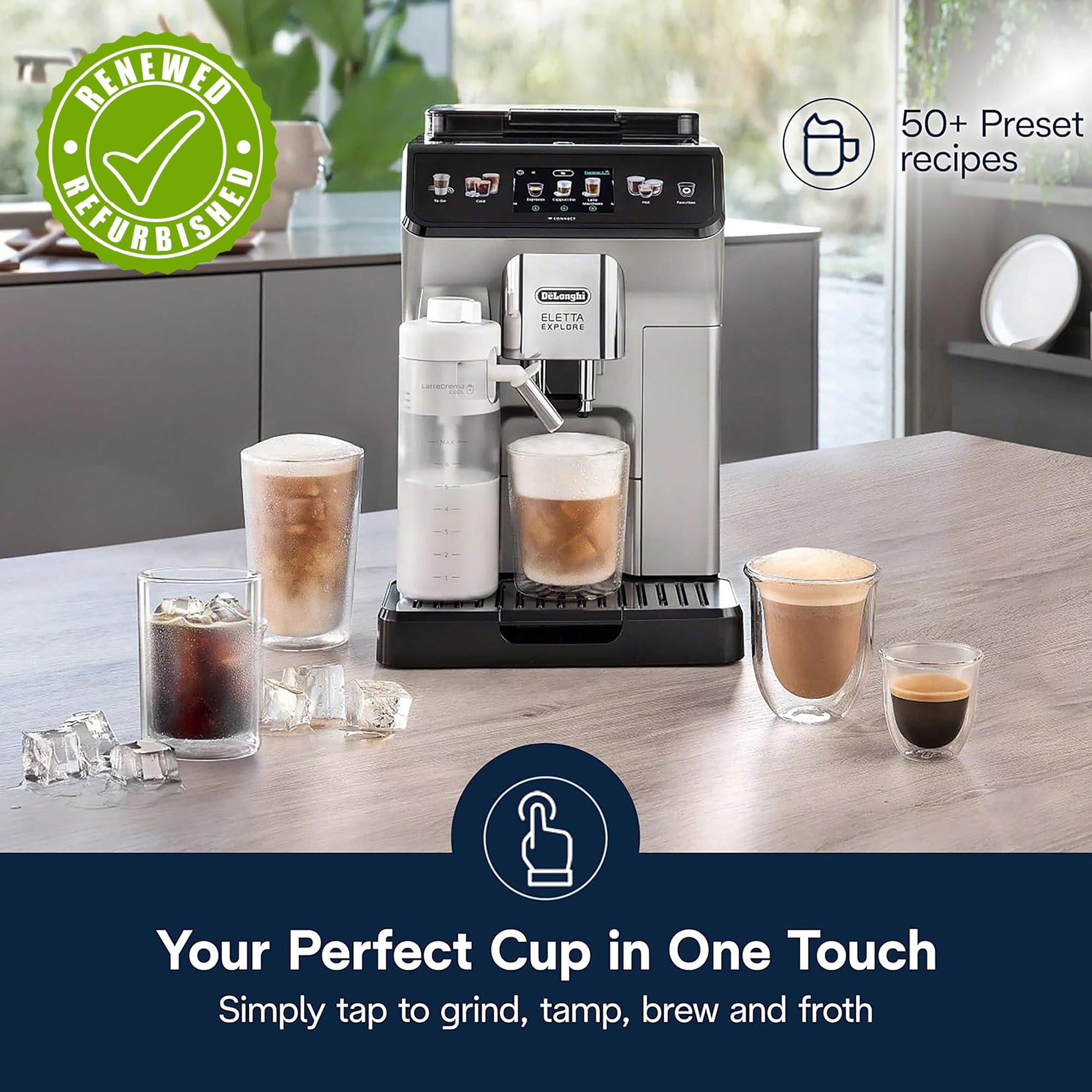 De'Longhi Eletta Explore Fully Automatic Espresso Machine with Cold Brew, ECAM45086S (Renewed)