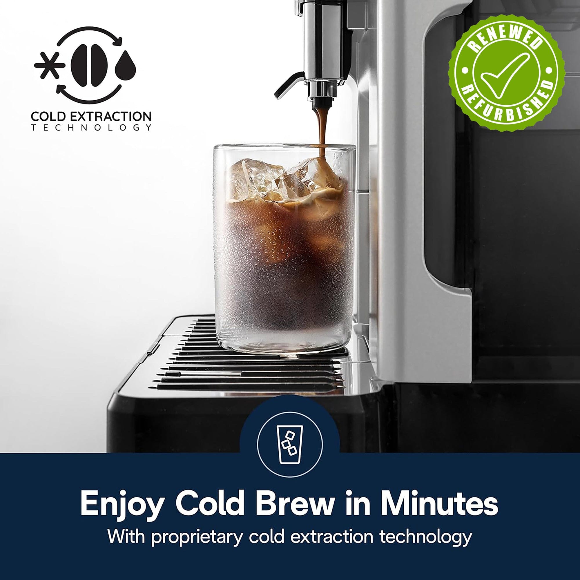 De'Longhi Eletta Explore Espresso Machine with Cold Brew, Hot & Cold Milk Frother - Certified Refurbished