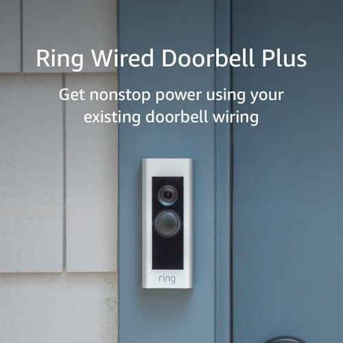 Ring Wired Doorbell Plus Smart Doorbell, 1080p HD, Color Night Vision, Dual-Band Wi-Fi, Satin Nickel - Certified Refurbished