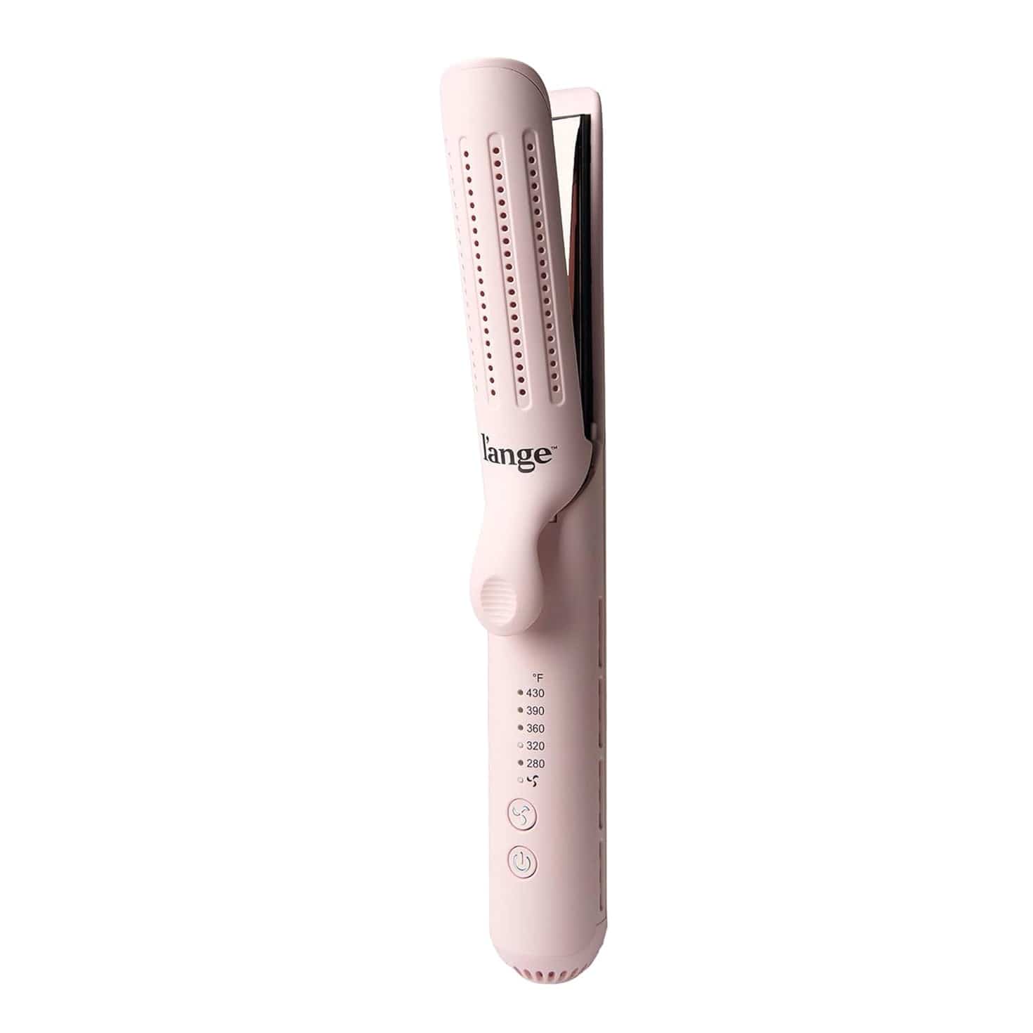 L'ange Hair Le Duo Standard 360° Airflow Styler, 2-in-1 Curling Wand & Flat Iron, Cooling Vents, Adjustable Temp & Dual Voltage, Blush