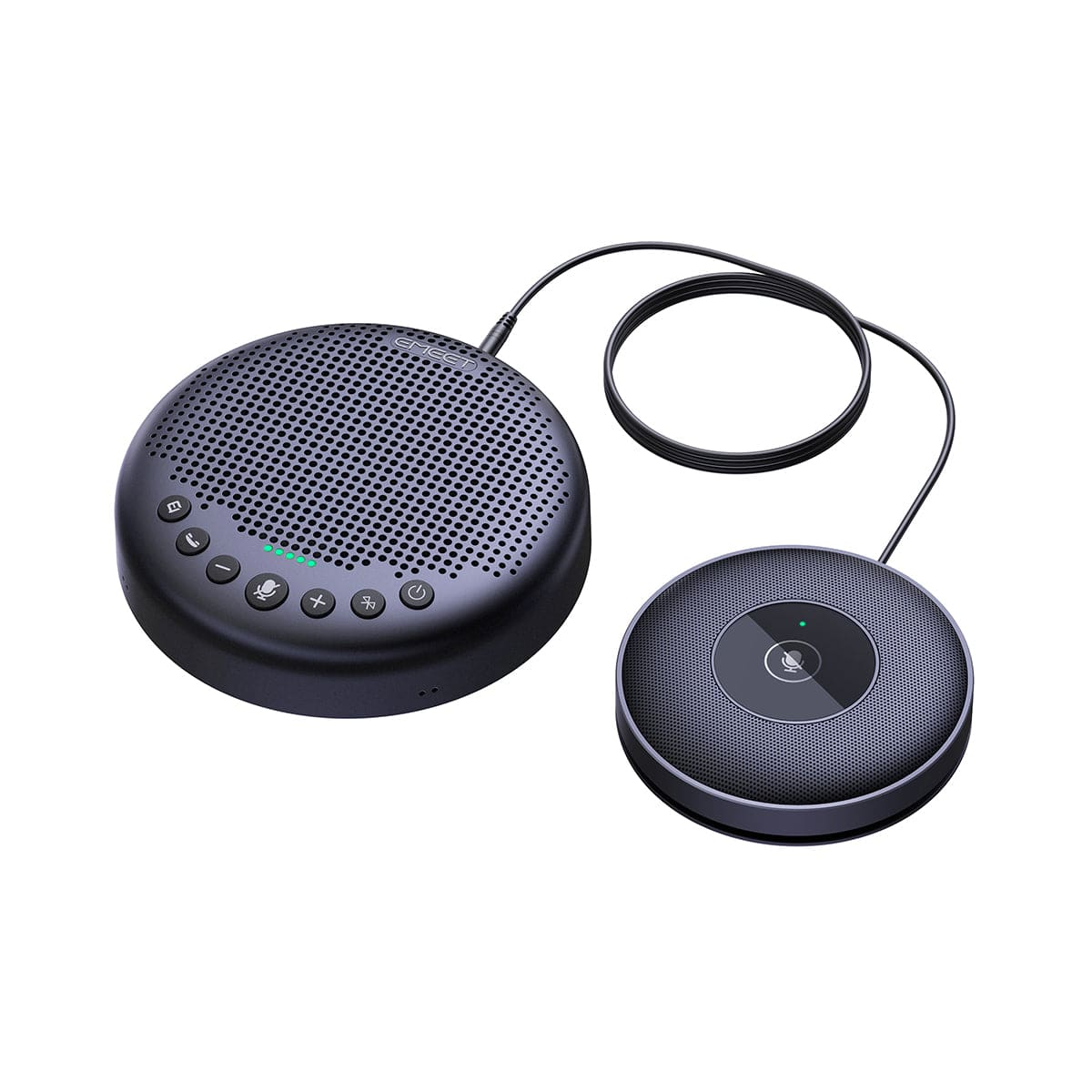 EMEET Luna Plus Speakerphone, 8 Noise Cancelling Mics, USB/Bluetooth/Dongle with Extra Extension Mic, Gray
