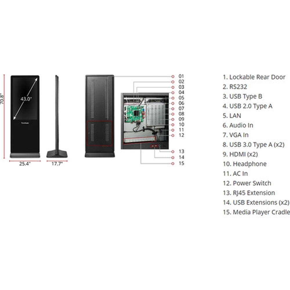ViewSonic 43" All-In-One Eposter Digital Display Kiosk - Certified Refurbished