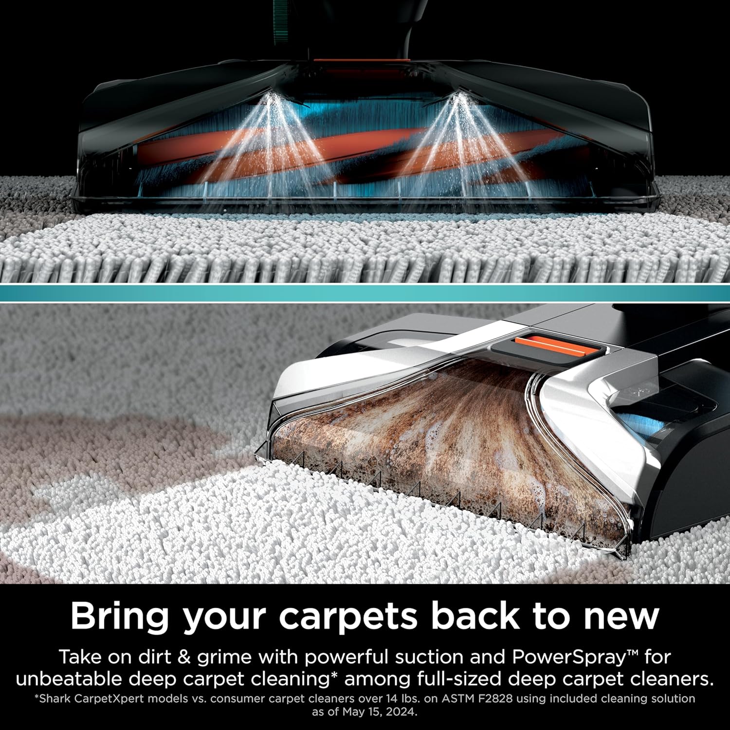 Shark CarpetXpert Upright Carpet Upholstery Cleaner with StainStriker Carpet Shampooer, Cyan - Open Box