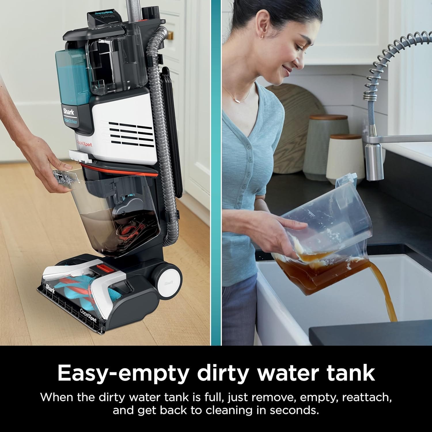 Shark CarpetXpert Upright Carpet Upholstery Cleaner with StainStriker Carpet Shampooer, Cyan - Open Box