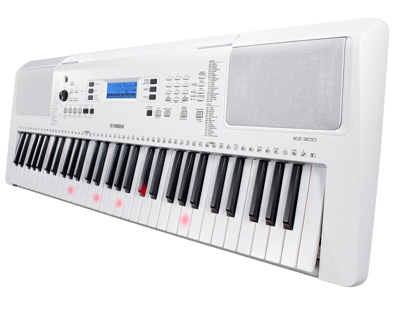 Yamaha EZ-300 Beginner's 61-Key Lighted Portable Musical Keyboard, Stand, Headphones & Power Adapter Bundle