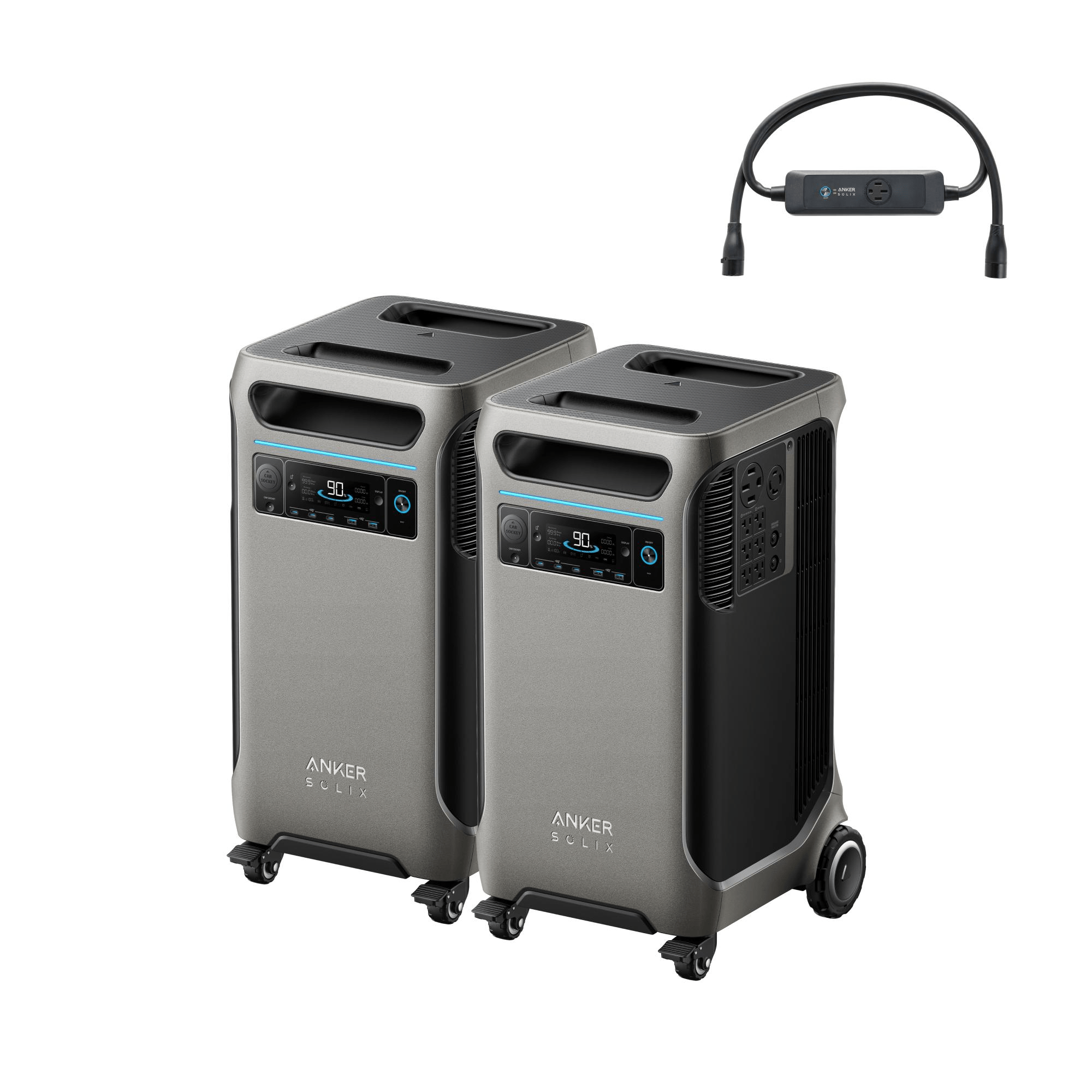 Anker SOLIX F3800 Portable Power Station*2 + Double Power Hub, Ultimate Home & RV Power Backup Solution