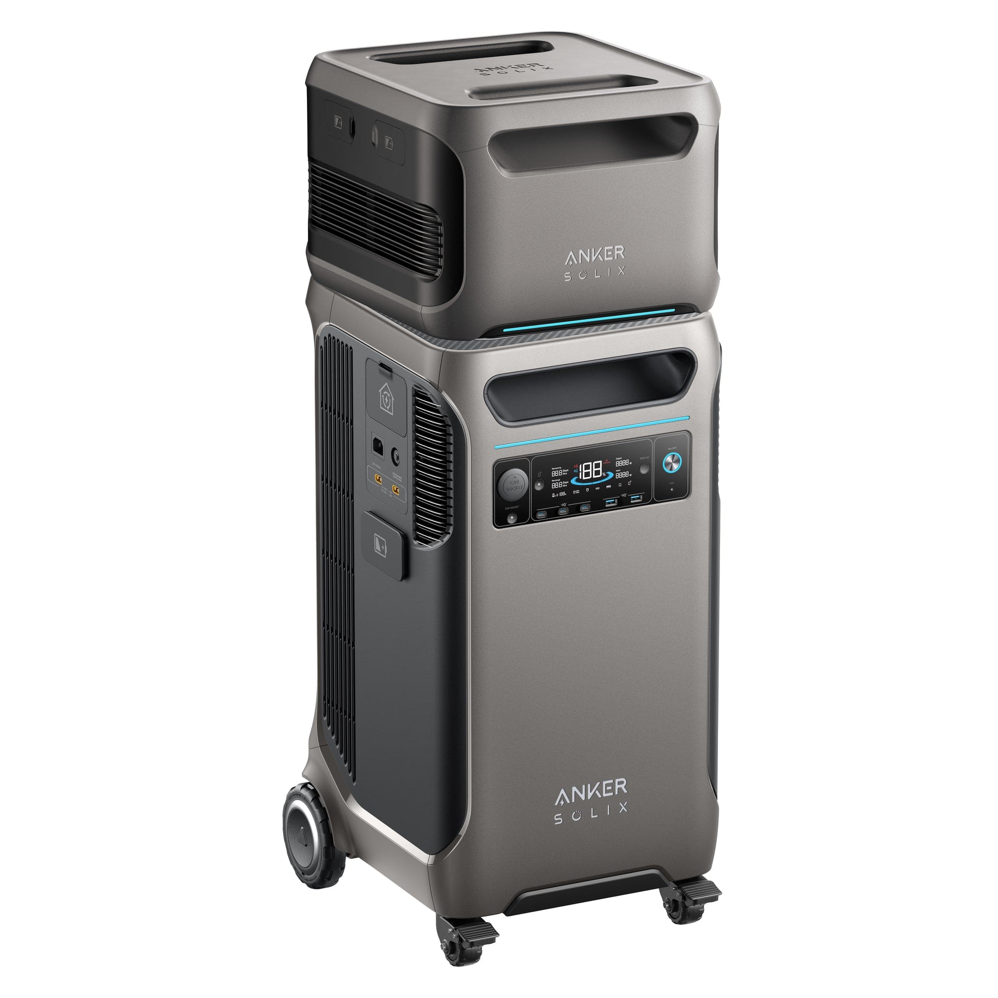 Anker SOLIX F3800 Portable Power Station + Expansion Battery, 6000W Output, Fast Solar Charging, Expandable Power for Home & EV