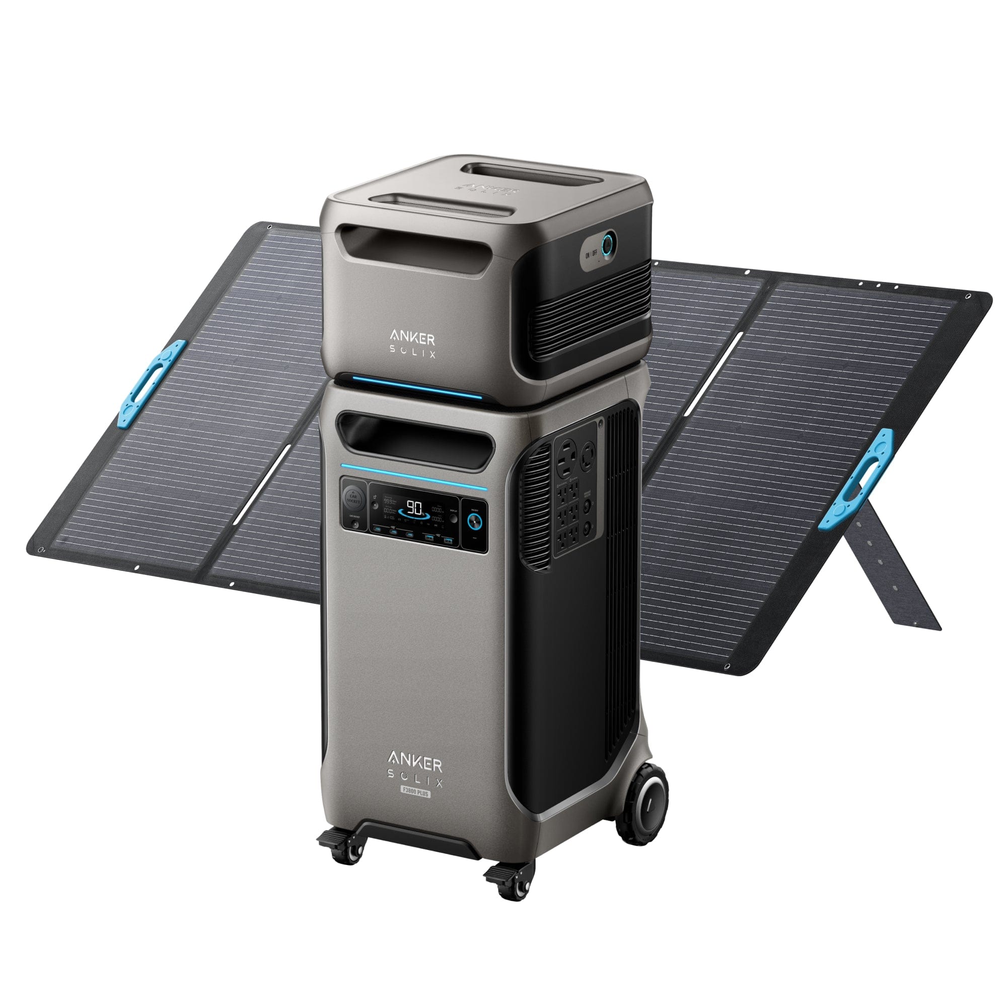 Anker SOLIX F3800 Plus Portable Power Station + Expansion Battery + 400W Solar Panel, 53.8kWh Capacity, 3200W Solar Input, Auto Backup for Homes, RVs