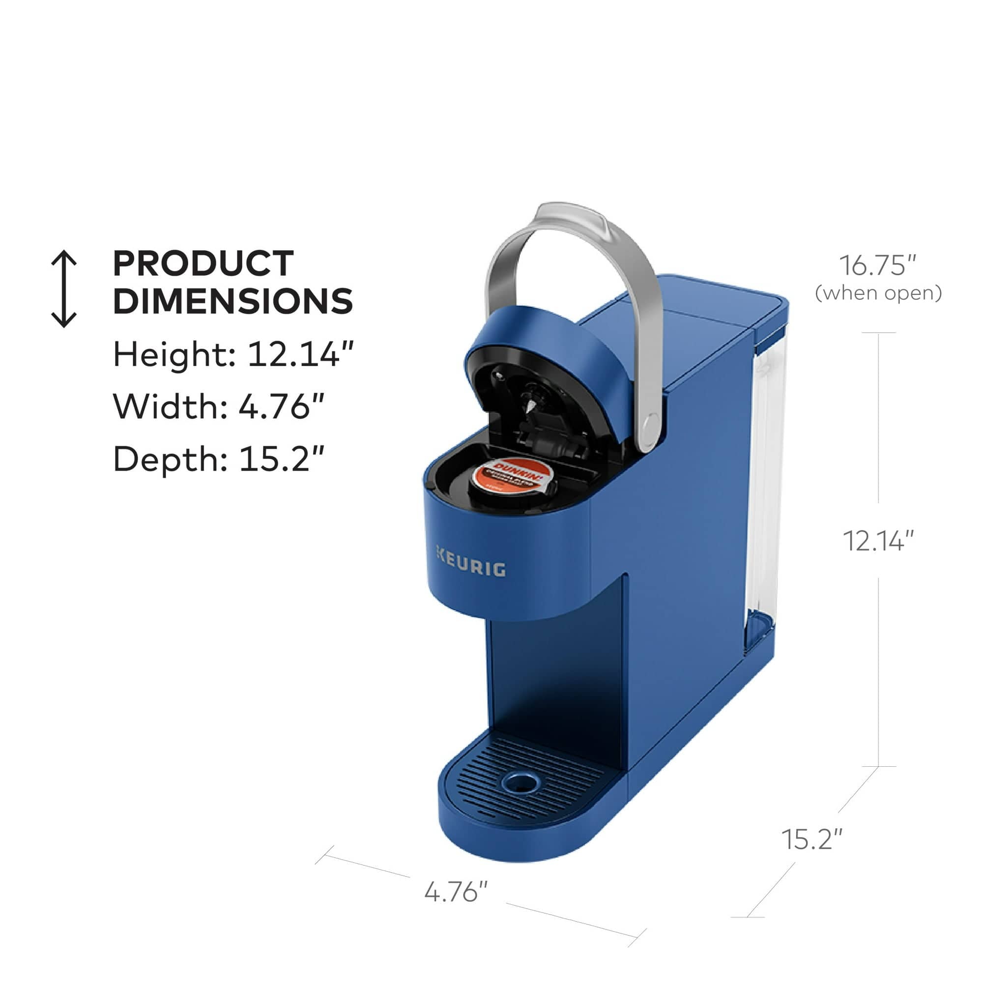Keurig K-Slim + ICED Single Serve Coffee Maker, Hot & Cold Brewing, 3 Brew Sizes, 46oz Removable Reservoir, Blue - Open Box