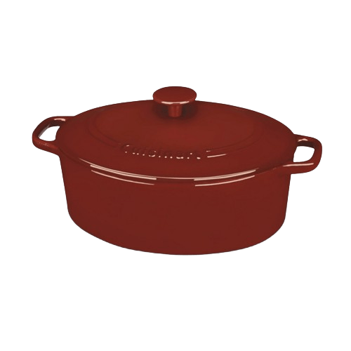 Cuisinart Chef’s Classic™ Enameled Cast Iron Cookware 5.5 Quart Oval Covered Casserole, Red