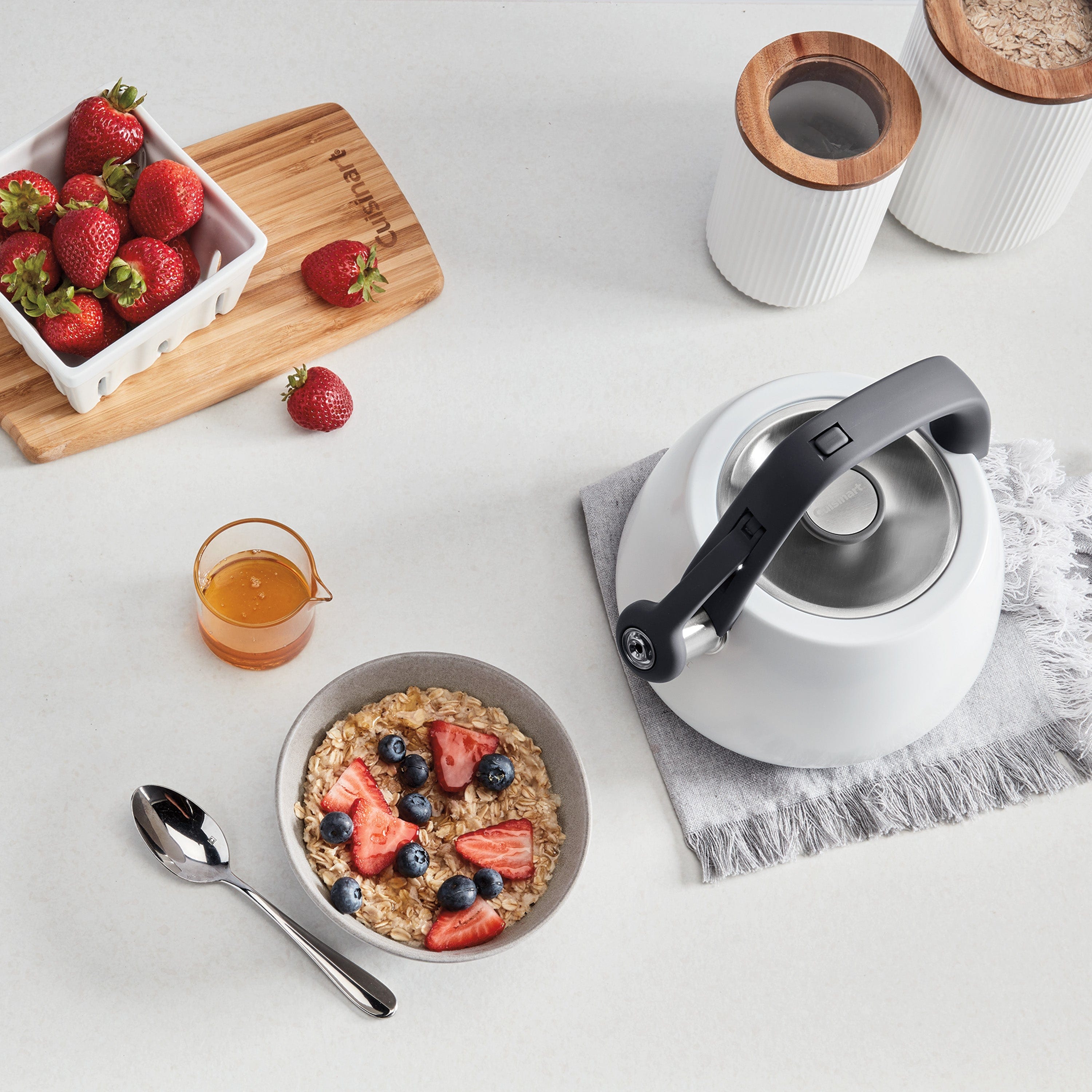 Cuisinart 2 Qt. Matte White Stainless Steel Tea Kettle, White