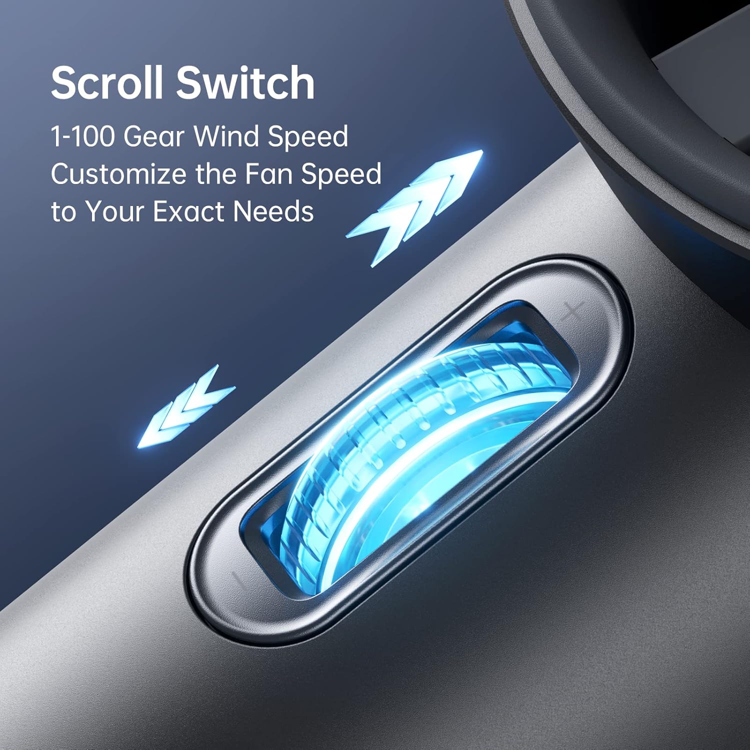 JisuLife Portable Handheld Fan Pro 1S, 1-100 Speed, Adjustable Turbo Mini Rechargeable Personal Fan, Dark Grey