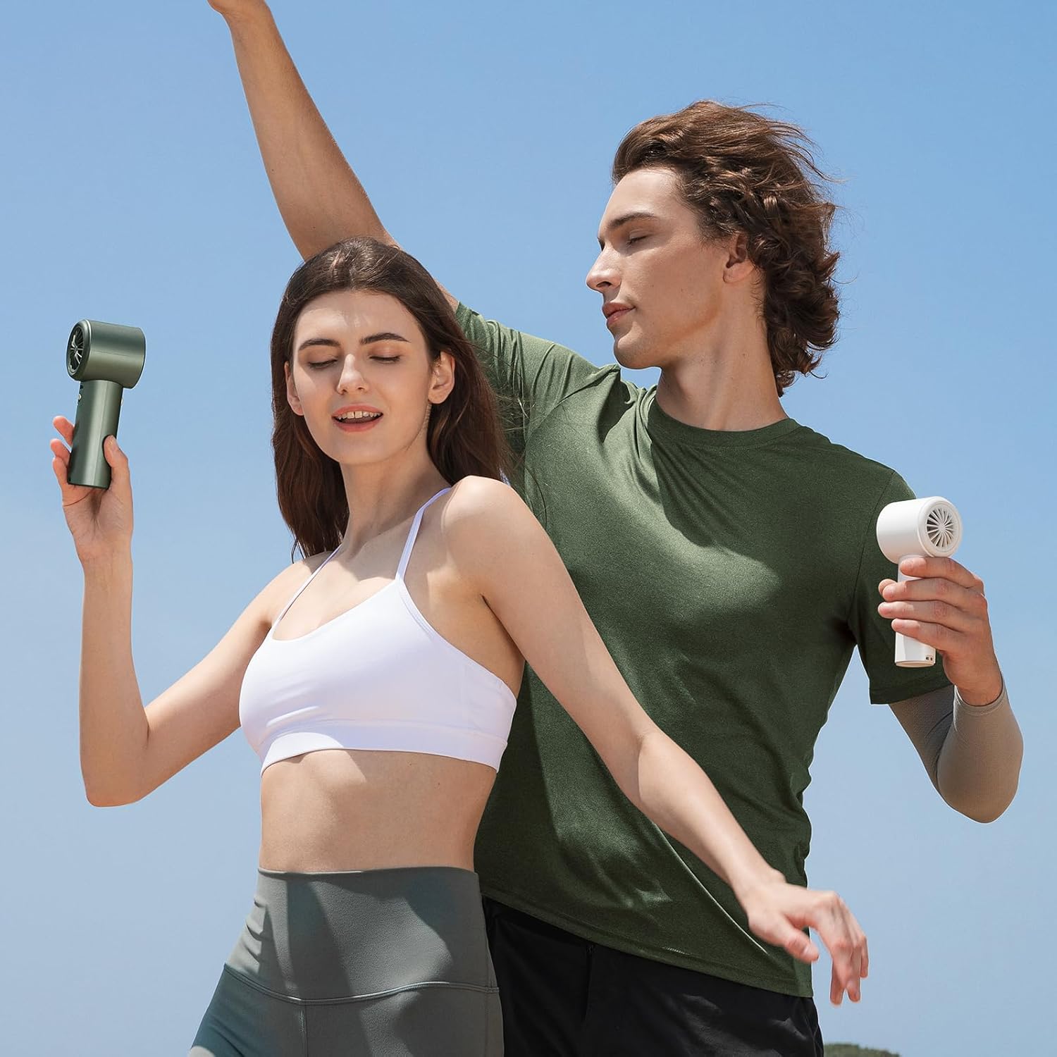 JisuLife Portable Handheld Fan Pro 1S, 1-100 Speed, Adjustable Turbo Mini Rechargeable Personal Fan, White