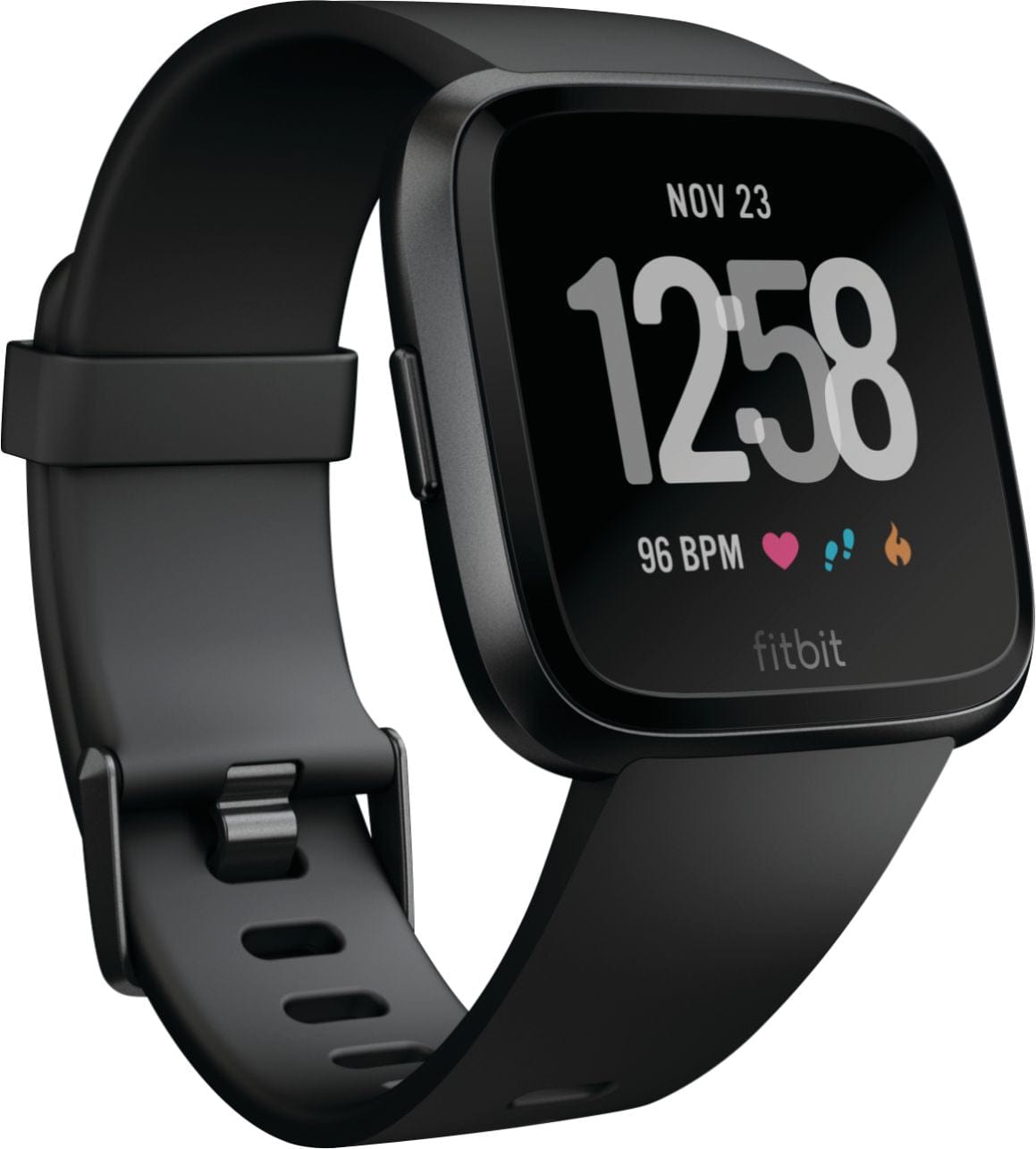 Fitbit Versa Smart Watch, Black/Black Aluminium, One Size (S & L Bands Included) - Certified Refurbished